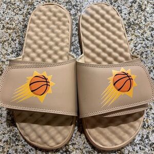 NBA Arizona Phoenix Suns Tan Slide Sandals with Basketball Logo